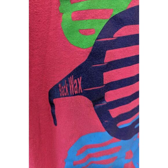 Black Wax Mens Shutter Shades T Shirt Sz M Neon Pink Retro 80s 90s Large Graphic - Picture 5 of 8